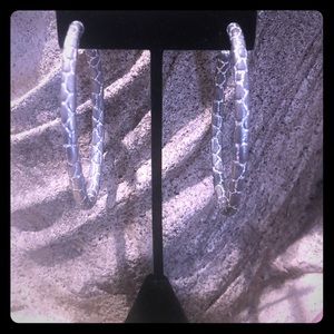 Fantasy Hoop Earrings with a python texture